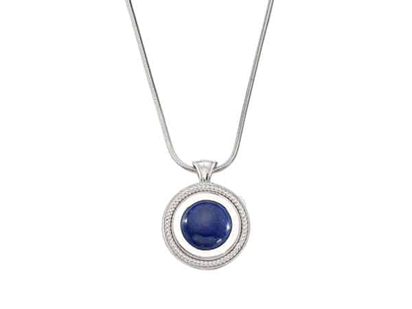 Silver Rope Sphere necklace with Lapis Lazuli